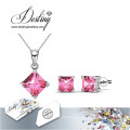 Destiny Jewellery Crystal From Swarovski Set 7 Days Princess Pendant and Earrings